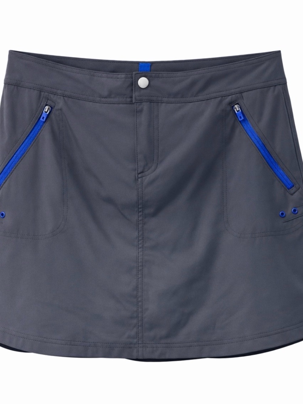 Title Nine Gray Skort with Bright Blue Zipper Detail